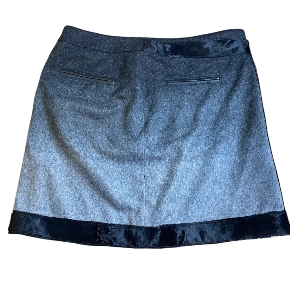 W by Worth Wool Blend Faux Fur Lined Mini Skirt Women’s Size 10 - Picture 2 of 9